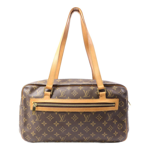 LOUIS VUITTON Monogram Cite GM金扣肩背袋棕色