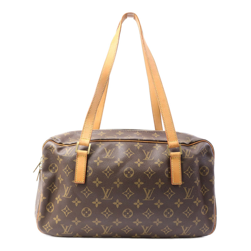 LOUIS VUITTON Monogram Cite GM金扣肩背袋棕色-1