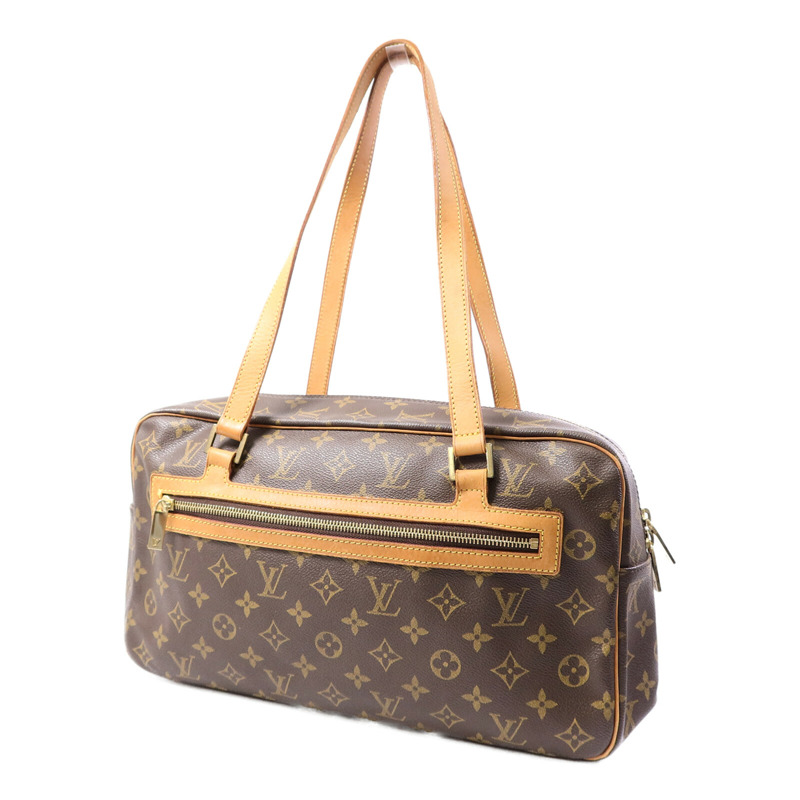LOUIS VUITTON Monogram Cite GM金扣肩背袋棕色-2