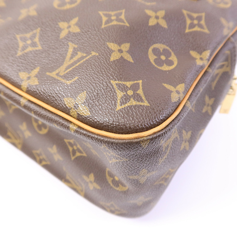 LOUIS VUITTON Monogram Cite GM金扣肩背袋棕色-9