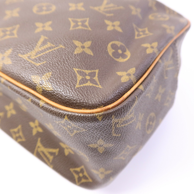 LOUIS VUITTON Monogram Cite GM金扣肩背袋棕色-11