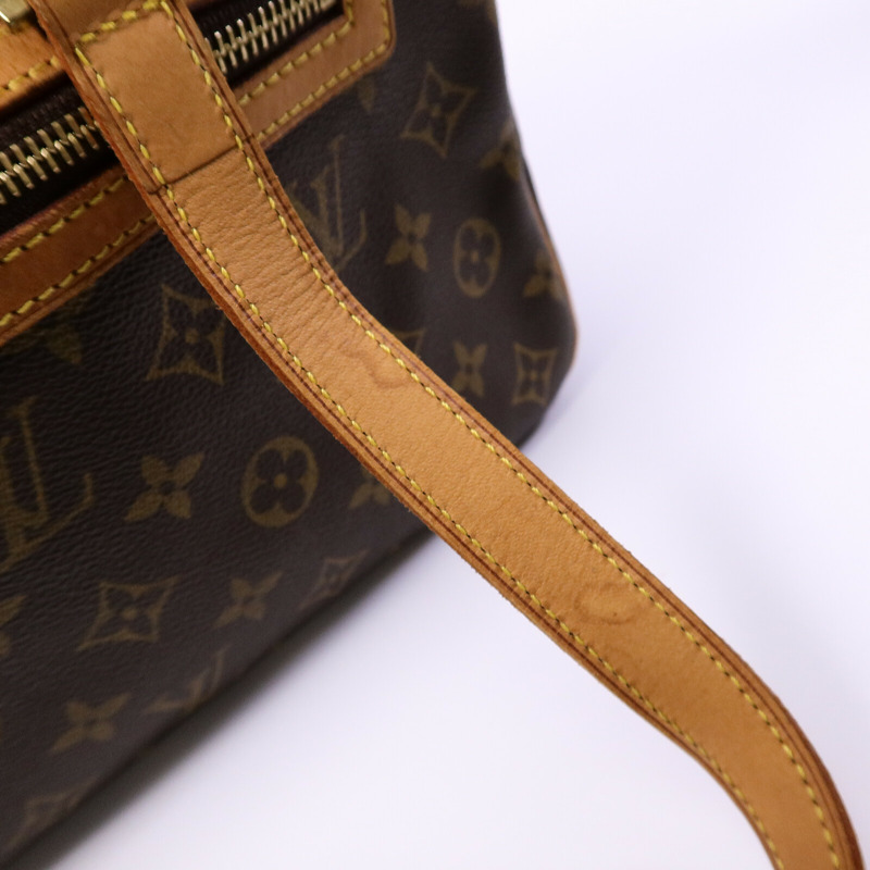 LOUIS VUITTON Monogram Cite GM金扣肩背袋棕色-13