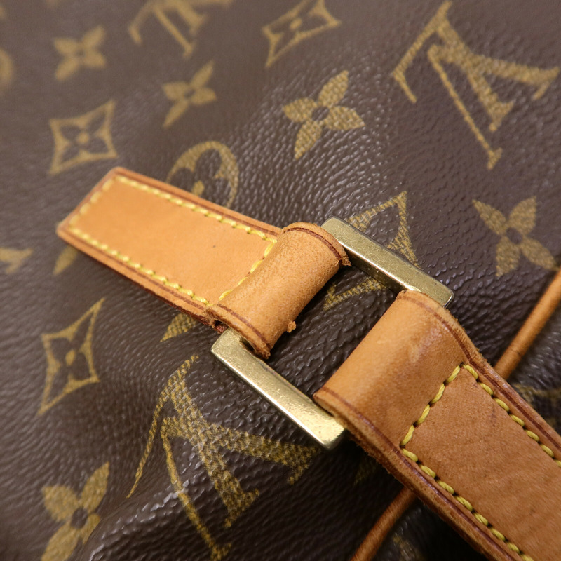 LOUIS VUITTON Monogram Cite GM金扣肩背袋棕色-15