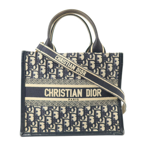 Dior Oblique帆布Book Tote金扣手挽肩背兩用袋