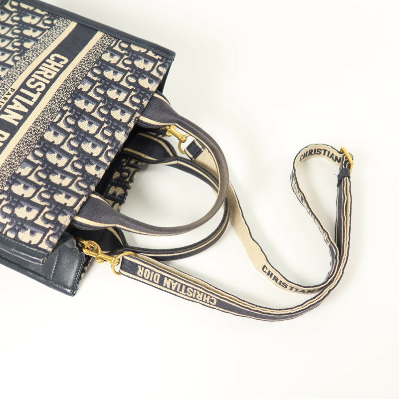 Dior Oblique帆布Book Tote金扣手挽肩背兩用袋-7