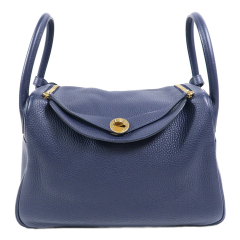 HERMES Clemence皮革Lindy 30肩背袋Bleu Nuit