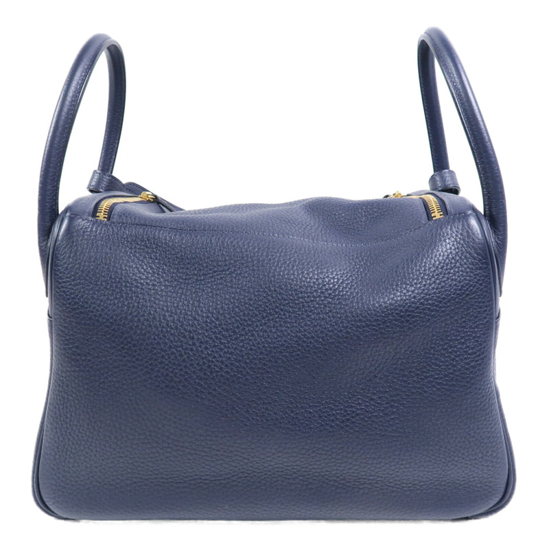 HERMES Clemence皮革Lindy 30肩背袋Bleu Nuit-1