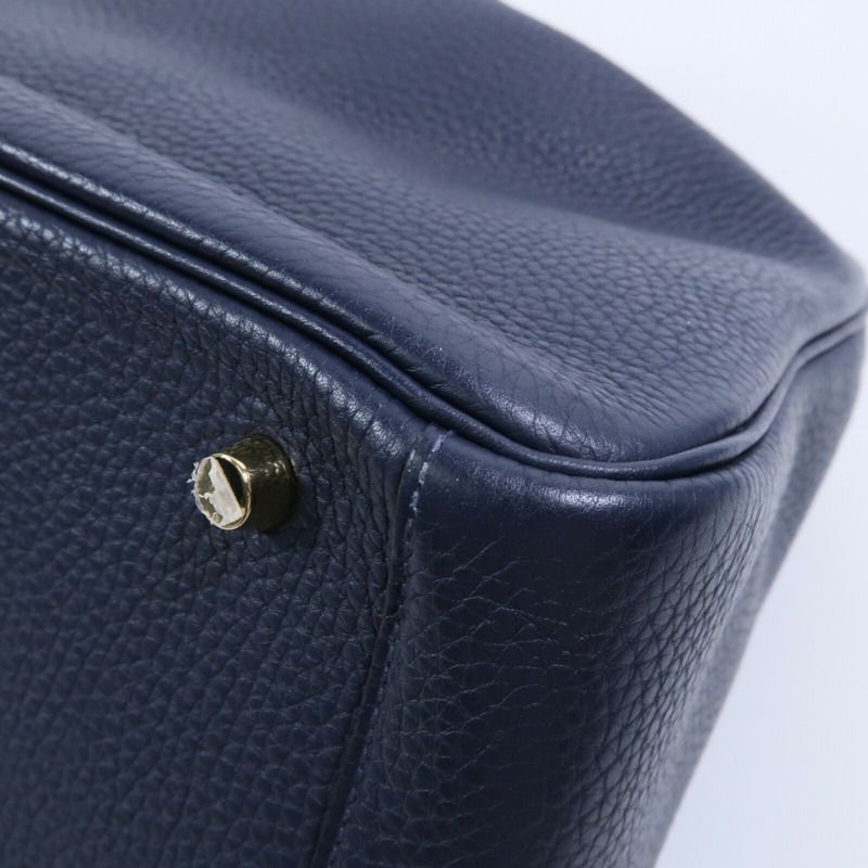 HERMES Clemence皮革Lindy 30肩背袋Bleu Nuit-12