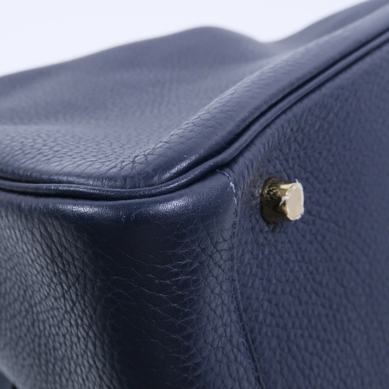 HERMES Clemence皮革Lindy 30肩背袋Bleu Nuit-13