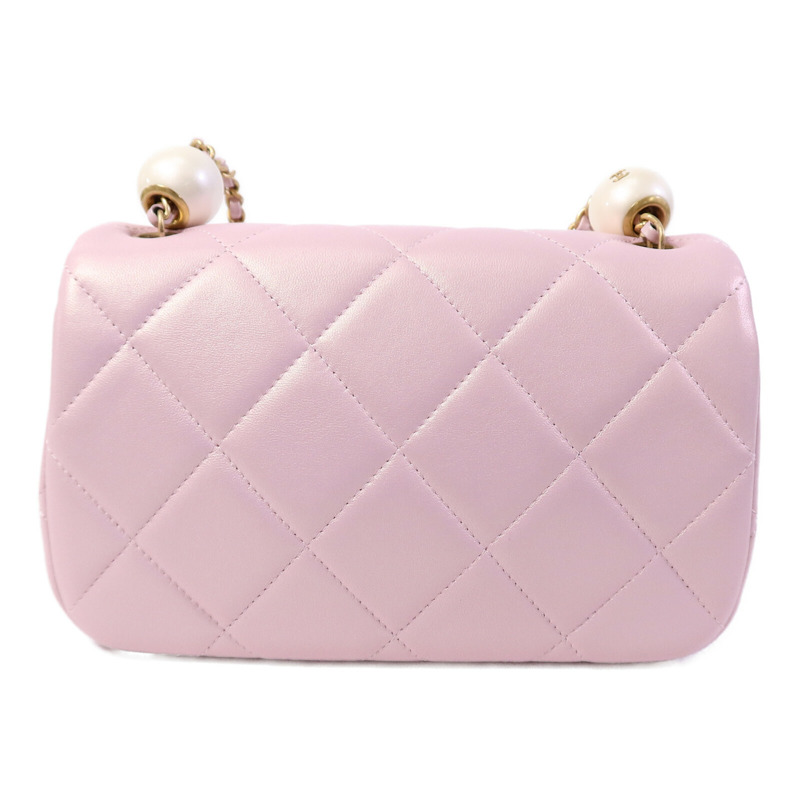 CHANEL 羊皮皮革Pearl Crush Mini Flap Bag鏈帶肩背袋-1