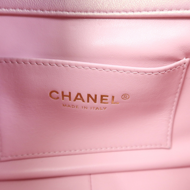 CHANEL 羊皮皮革Pearl Crush Mini Flap Bag鏈帶肩背袋-5