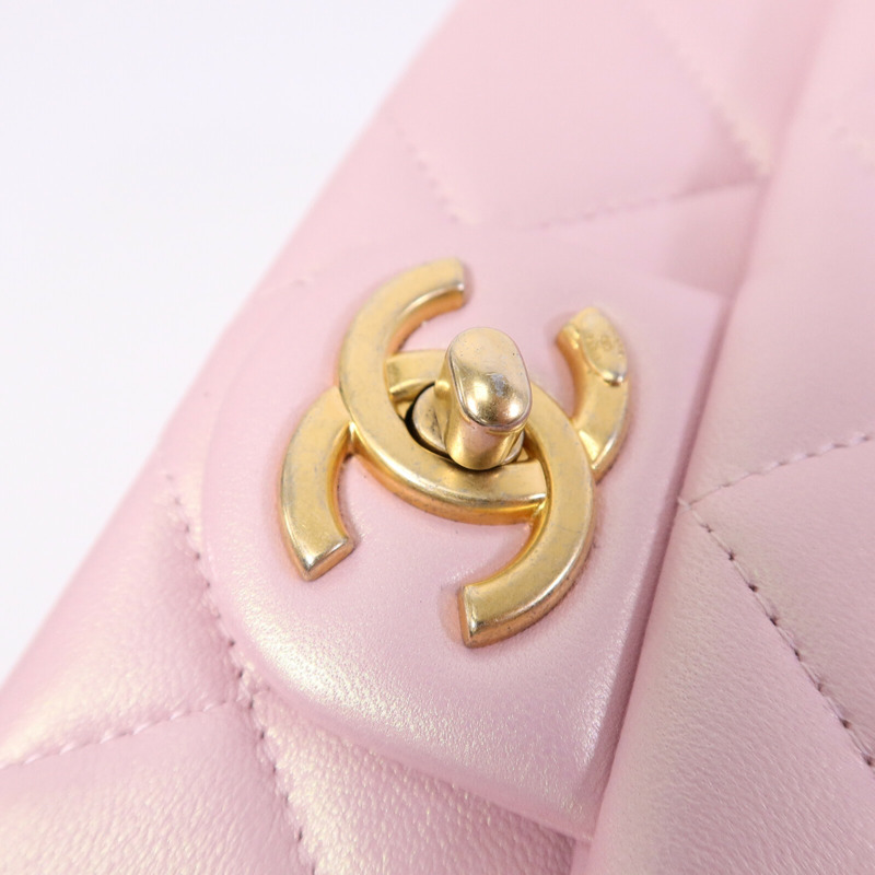CHANEL 羊皮皮革Pearl Crush Mini Flap Bag鏈帶肩背袋-6