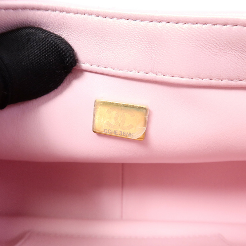 CHANEL 羊皮皮革Pearl Crush Mini Flap Bag鏈帶肩背袋-7