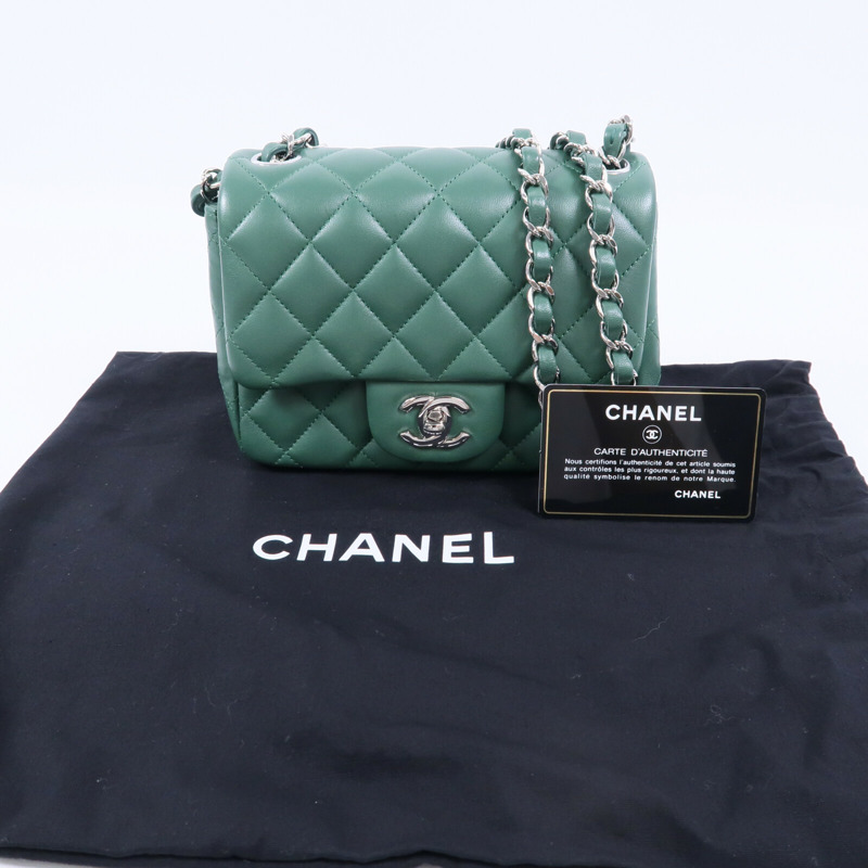 CHANEL 羊皮皮革Mini Classic 17鏈帶肩背袋-9