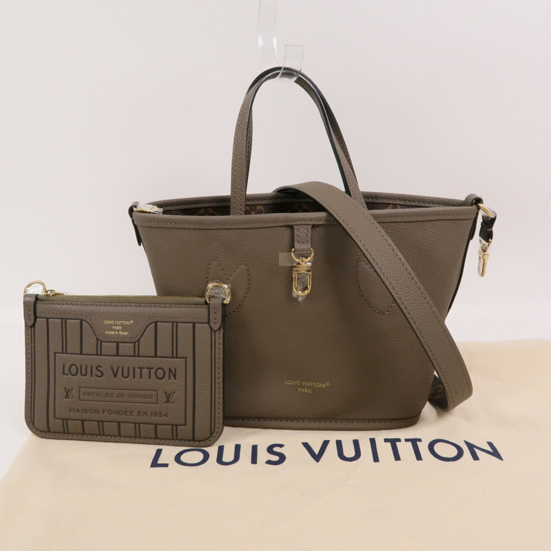 LOUIS VUITTON Monogram/牛皮皮革Neverfull Bandouliere Inside Out BB手挽肩背兩用袋-6
