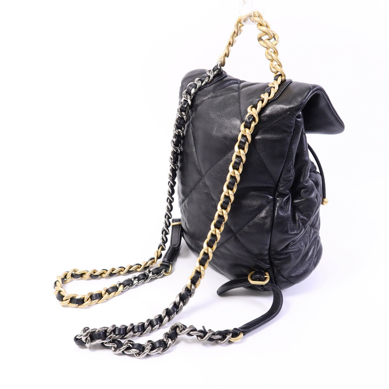 CHANEL 羊皮皮革Chanel 19 Backpack背包-8