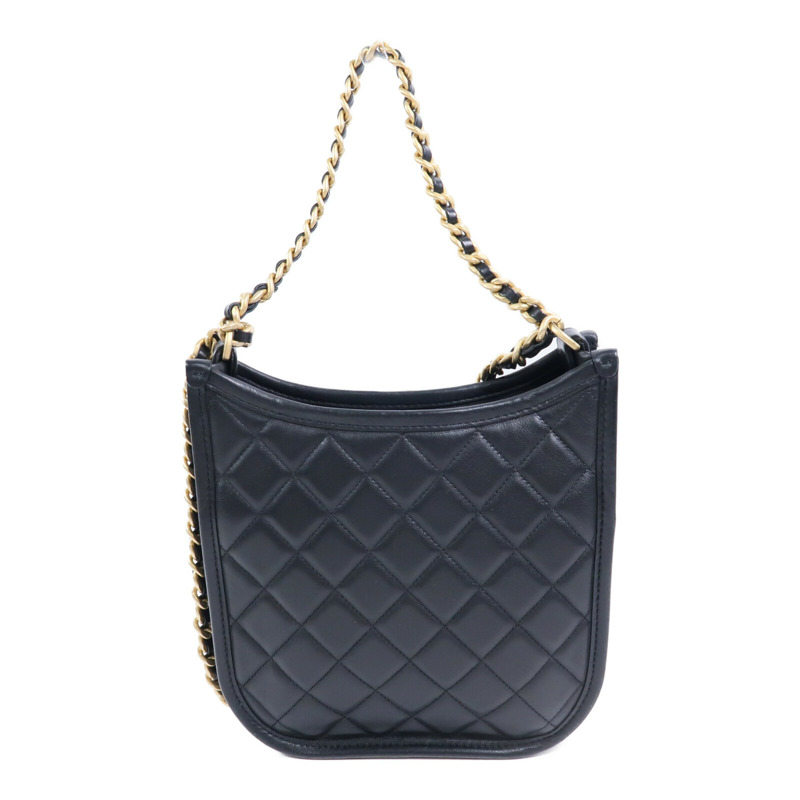 CHANEL 牛皮皮革24S Hobo鏈帶肩背袋-1