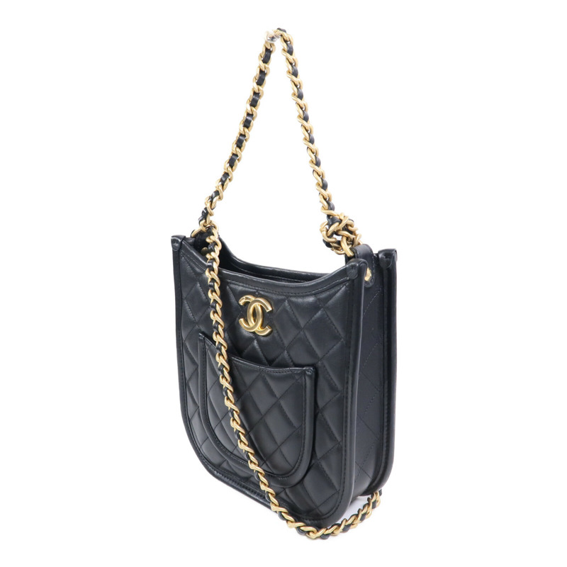 CHANEL 牛皮皮革24S Hobo鏈帶肩背袋-2