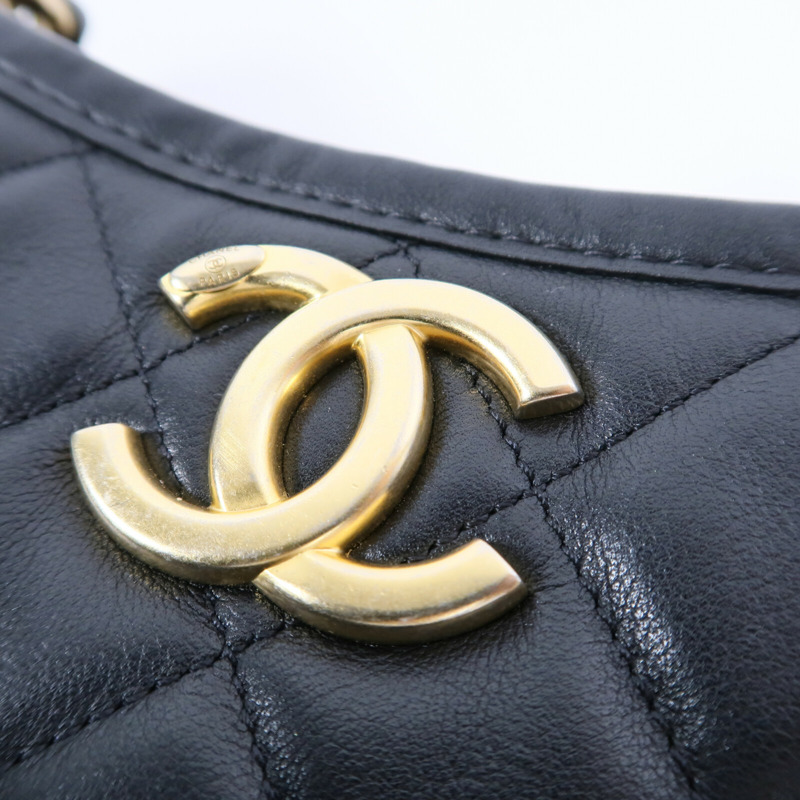 CHANEL 牛皮皮革24S Hobo鏈帶肩背袋-6