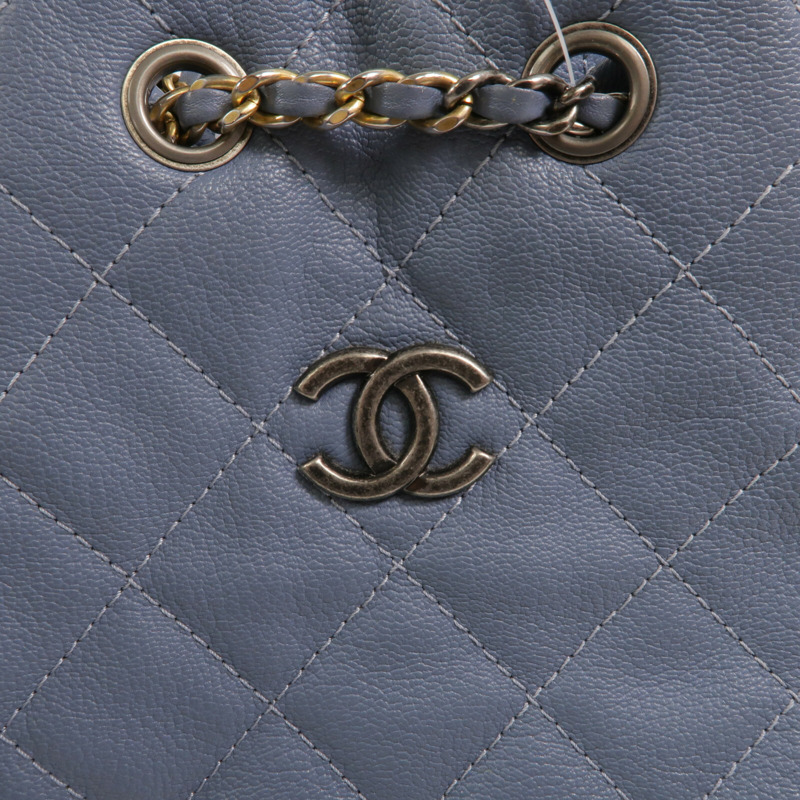 CHANEL 牛皮皮革Gabrielle Backpack鏈帶背包-6