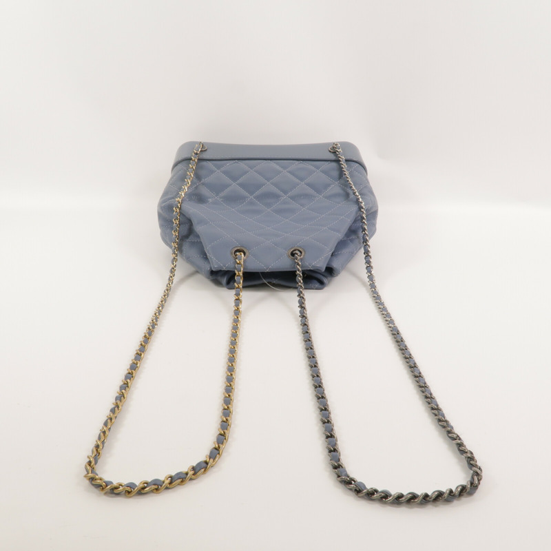 CHANEL 牛皮皮革Gabrielle Backpack鏈帶背包-8