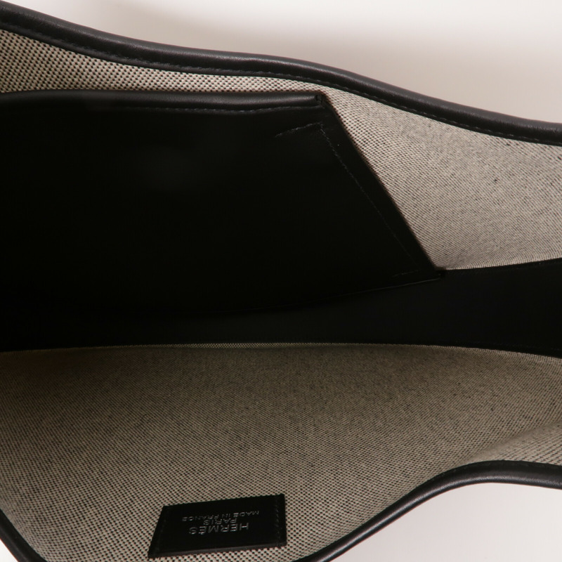 HERMES 帆布/Swift皮革Arcon Bag肩背袋Noir-4