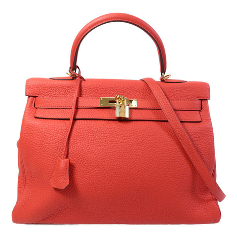HERMES Clemence皮革Kelly 35手挽肩背兩用袋