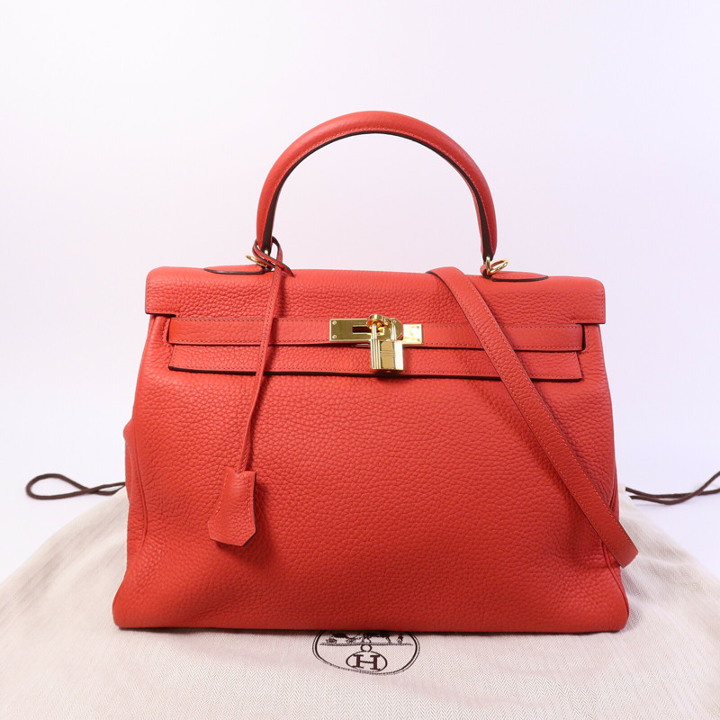 HERMES Clemence皮革Kelly 35手挽肩背兩用袋-9
