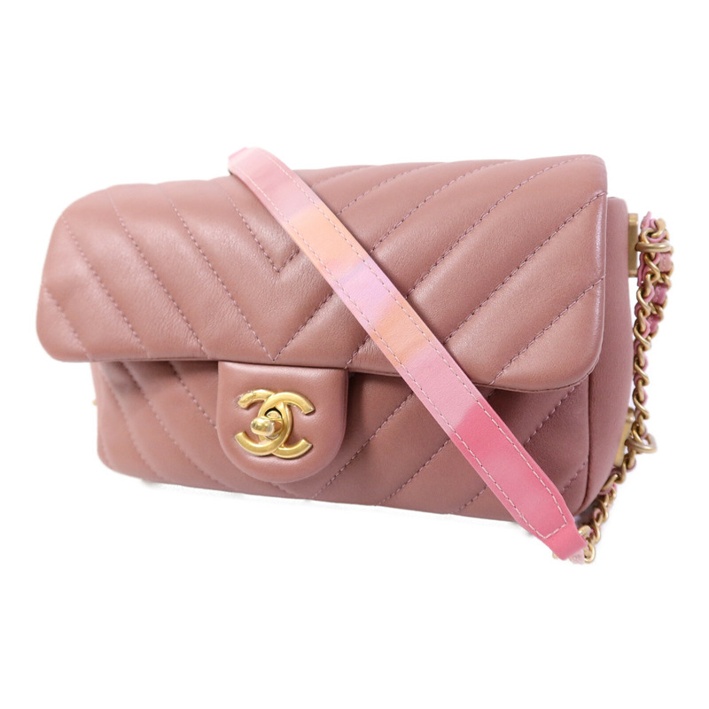 CHANEL 羊皮皮革Chain shoulder鏈帶肩背袋-2