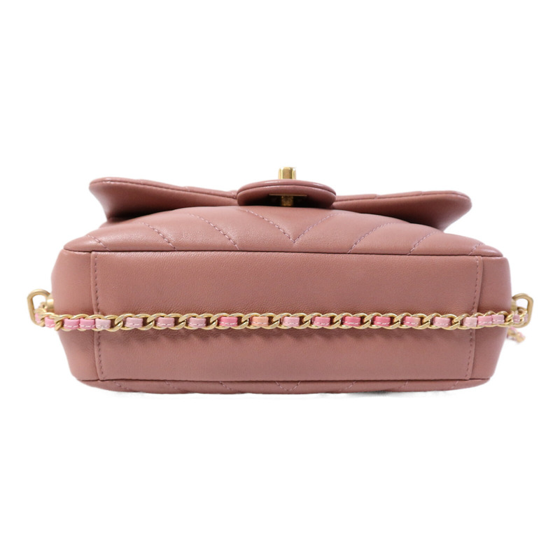 CHANEL 羊皮皮革Chain shoulder鏈帶肩背袋-3