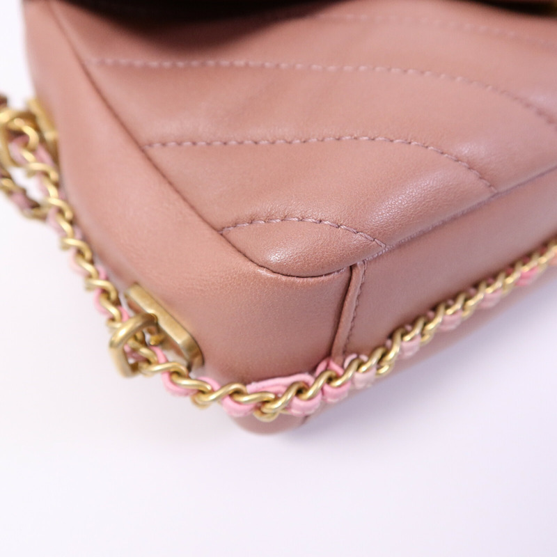 CHANEL 羊皮皮革Chain shoulder鏈帶肩背袋-11