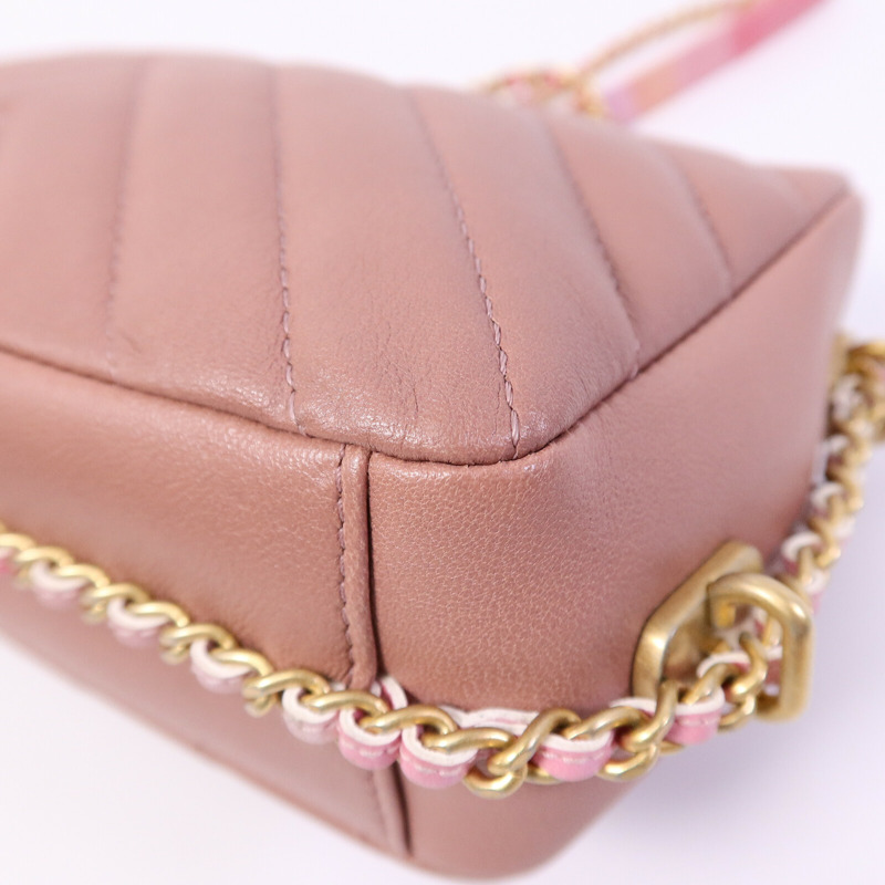 CHANEL 羊皮皮革Chain shoulder鏈帶肩背袋-12