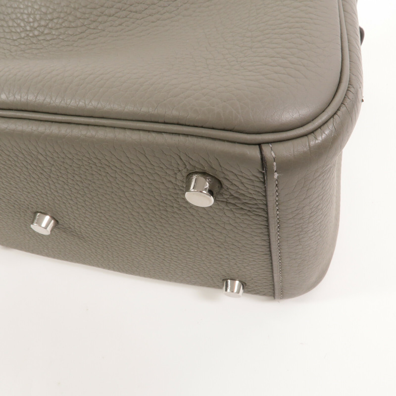 HERMES Clemence皮革Lindy 26手挽肩背兩用袋Gris Meyer-11