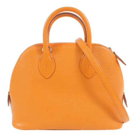 HERMES Chevre皮革Mini Bolide手挽肩背兩用袋Orange