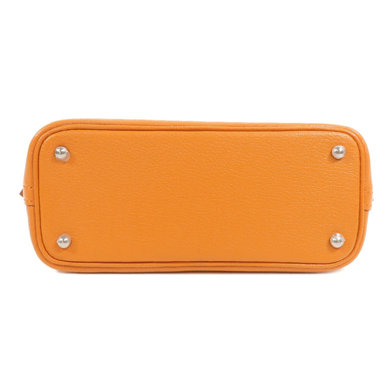 HERMES Chevre皮革Mini Bolide手挽肩背兩用袋Orange-3