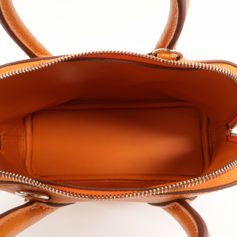 HERMES Chevre皮革Mini Bolide手挽肩背兩用袋Orange-4