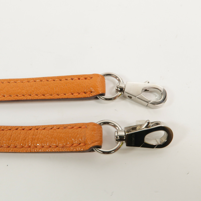 HERMES Chevre皮革Mini Bolide手挽肩背兩用袋Orange-7