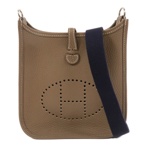 HERMES Clemence皮革Evelyne TPM肩背袋Etoupe