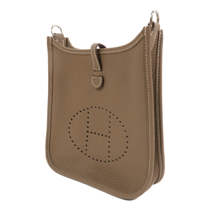 HERMES Clemence皮革Evelyne TPM肩背袋Etoupe-2