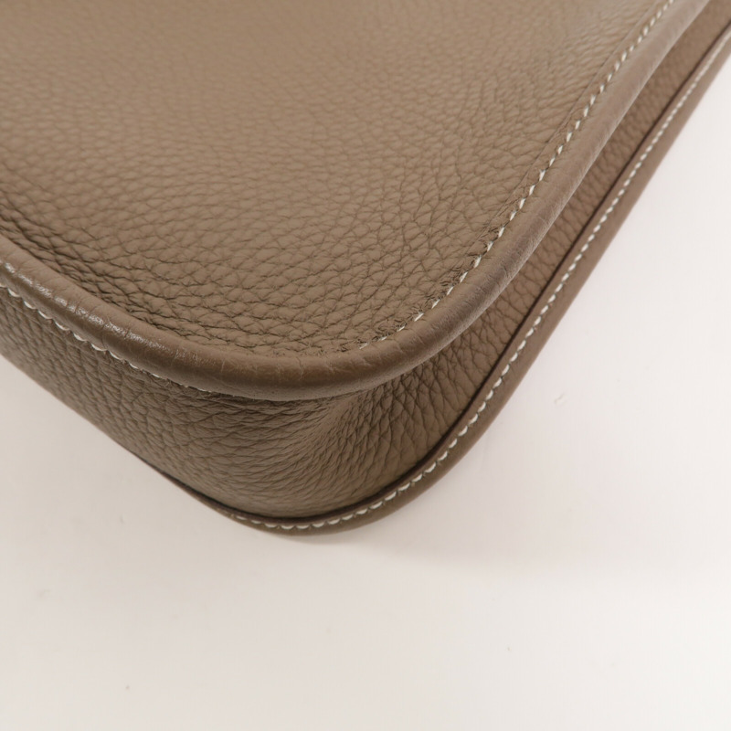 HERMES Clemence皮革Evelyne TPM肩背袋Etoupe-12