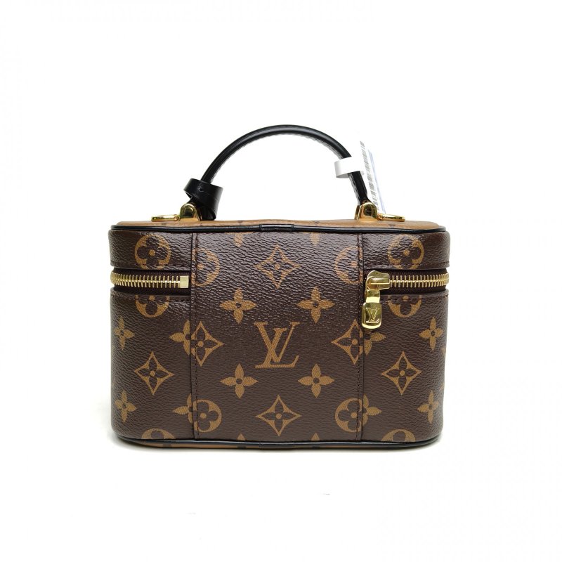 LOUIS VUITTON Vanity化妝包ChainPouch老花PVC金扣晶片肩背包-2