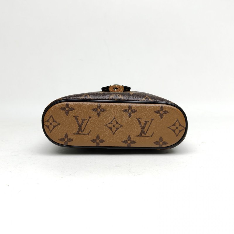 LOUIS VUITTON Vanity化妝包ChainPouch老花PVC金扣晶片肩背包-4