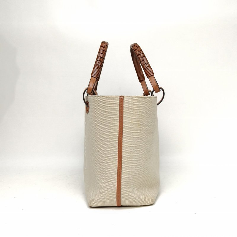 LOEWE AnagramTote經典壓花斜挎包小號29米色帆布肩背包-1