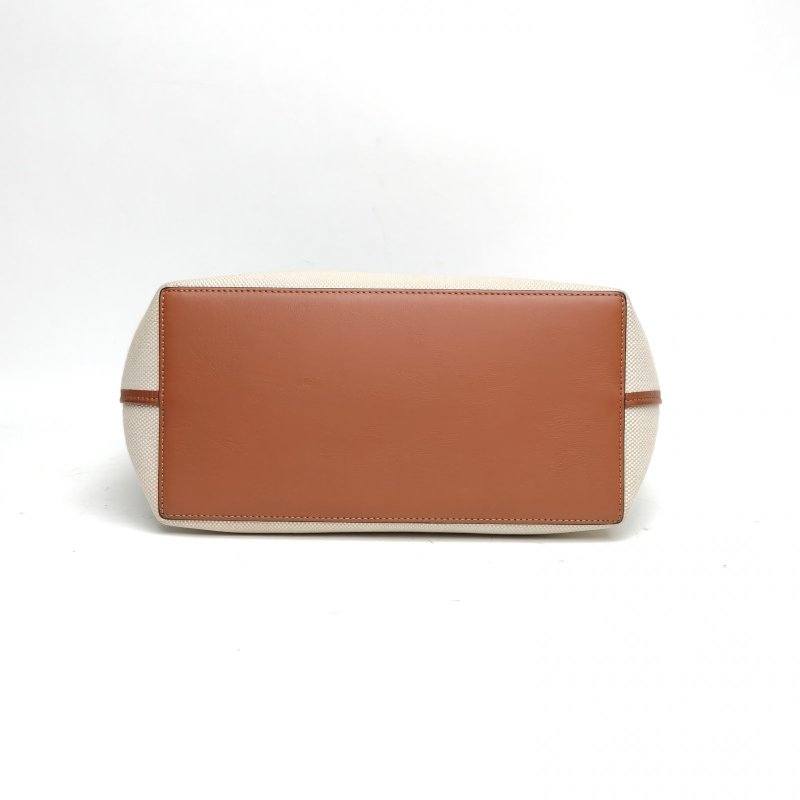 LOEWE AnagramTote經典壓花斜挎包小號29米色帆布肩背包-4