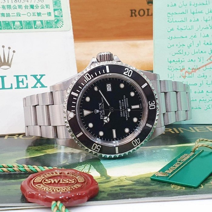 【大眾名錶】ROLEX勞力士 16600 Sea-Dweller 鋁圈海使 單Swiss面盤 A字頭 原廠全配件 台灣公司貨 B1299-2