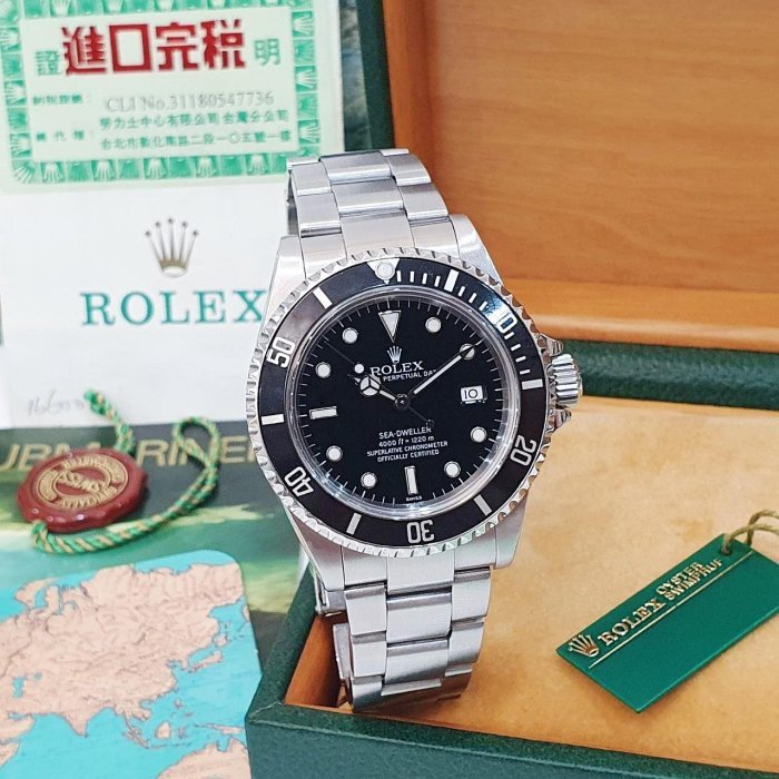 【大眾名錶】ROLEX勞力士 16600 Sea-Dweller 鋁圈海使 單Swiss面盤 A字頭 原廠全配件 台灣公司貨 B1299-3