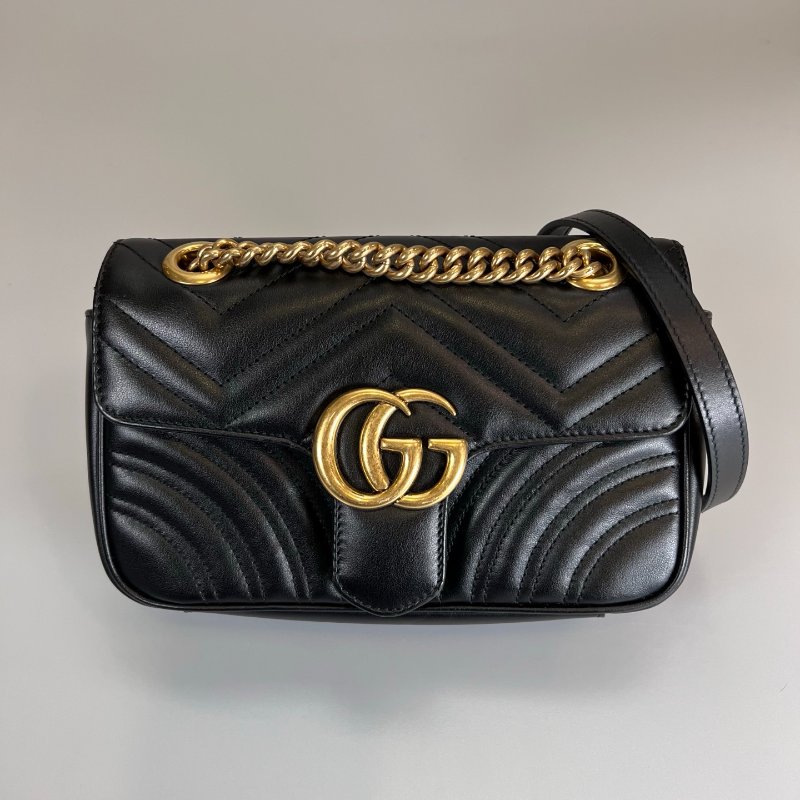 GUCCI 446744  黑Marmont掀蓋包 22CM-0