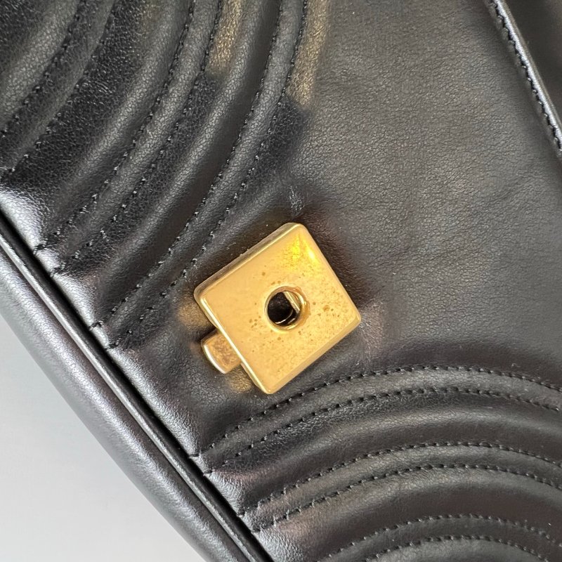 GUCCI 446744  黑Marmont掀蓋包 22CM-8