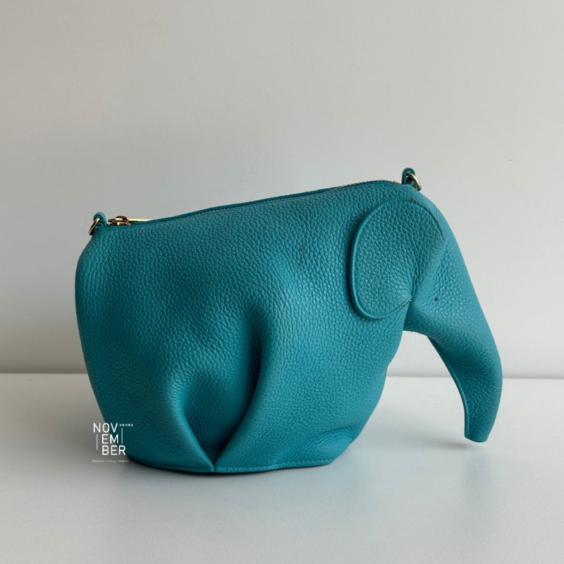 98新🩵 Loewe 小象包🐘 藍色金釦-1