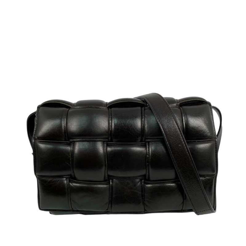 △ Bottega Veneta 寶緹嘉 Brown Lambskin Cassette Shoulder Bag 啡色小羊皮肩背包-267009780-1